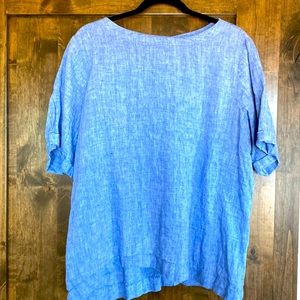 LX L.L. Bean 100% linen blouse